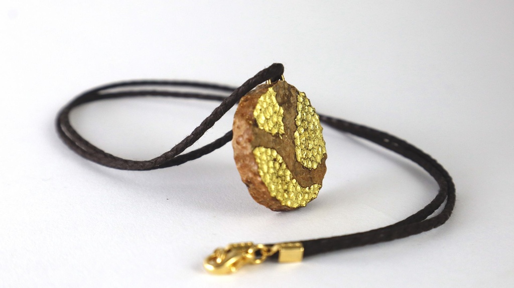 pendentif kinbori - rond (Loupe d'Amboine)